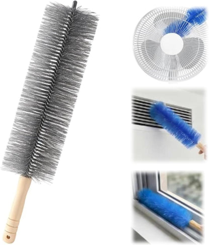 Fan Cleaning Brush with Bendable Microfiber Head, Reusable Dusting Brush for Fan Blades, Window Blinds, Air Conditioner Vents, Ceiling Fans, Car Vents and Hard-to-Reach Areas, Blue