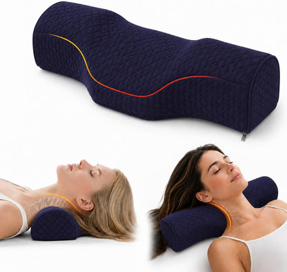 Cervical Neck Pillow, Memory Foam Neck Bolster for Sleeping, Washable Cover | polyester cover, slow rebound foam, magnet filling, raised dot texture, removable washable case, bed office chair travel