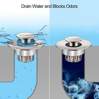 coamanug Bathtub Stopper | Shower Drain Hair Catcher, Pop-up Tub Stopper with Strainer | Bathroom Drain Plug | Drain Protector for 1-1/2 to 1-3/4"" Bath Drain Hole