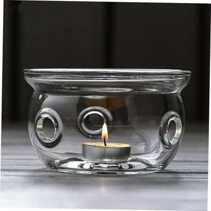 KICHOUSE Glass Teapot Warmer Base High Borosilicate Glass Desktop Tea Warmer for Home and Office Lightweight and Sturdy for Tea Lovers