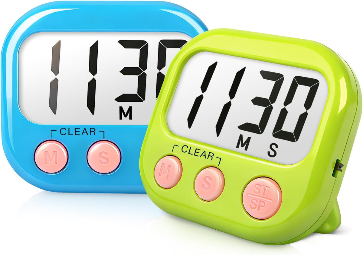 Digital Timer for Kids Classroom Timers for Teachers 2 Pack Blue Green