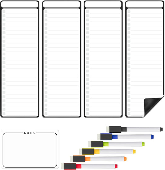 Mr. Pen- 4" x 12" Magnetic Dry Erase to Do List, 11 pcs, Neon Style | 4X Dry Erase to Do List White Board, 6X Colorful Whiteboard Markers and 6" x 4" Magnetic Whiteboard Note