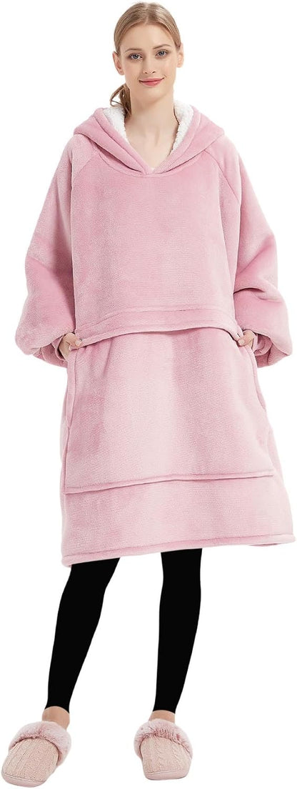 Wearable Blanket Hoodie for Adults With Pocket Strawberry Hoodie | Sherpa, Fuzzy Blanket Hoodie, Oversized Sweatshirt Blanket, Kangaroo Pouch, Cute Birthday Gifts for Sister, Cute Stuff