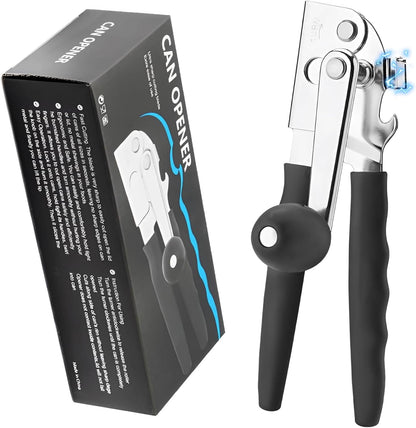 Manual Heavy Duty Crank Commercial Can Opener Cozy Long Handles | Razor Sharp Stainless Steel Cutting Wheel,Effortlessly Open Big Can,for Seniors, Arthritis, Restaurants,Home Kitchens