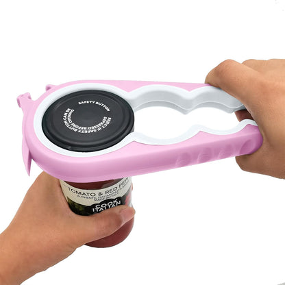 Jar Opener for Weak Hands, 5 in 1 Bottle Opener for Seniors with arthritis | Multifunctional Adjustable Lid Opener with Non-Slip Rubber Gripper Pad – Effortlessly Opens Jars, Bottles & Pop-Top Cans