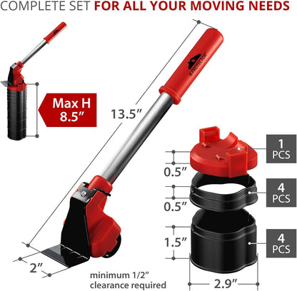 X-Protector Furniture Lifter Tool - Premium Furniture Jack Lifting Tool | Lift Furniture Easily - Appliance Lifter with 4.3" Adjustable Height - Ideal Jack to Lift Furniture Easily with No Effort