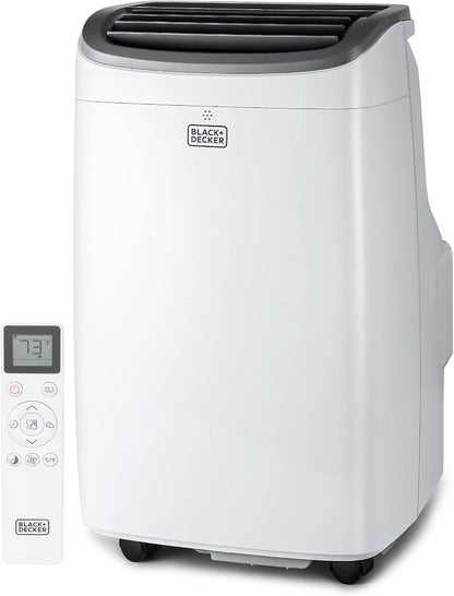BLACK+DECKER Smart Portable Air Conditioner, 12,000 BTU, BPACT12WT, White | 8,000 BTU SACC for Rooms up to 550 Sq. Ft., Smart 3-in-1 Portable AC, Fan and Dehum with Follow Me Remote