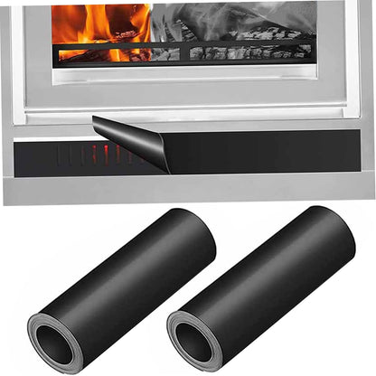 Magnetic Fireplace Draft Cover 2 Pack Black Rubber Fireplace Draft Stopper to Block Cold Air Reduce Heat Loss Winter Indoor Vent Seal 36 x 4 Inch Magnetic Insulation Cover