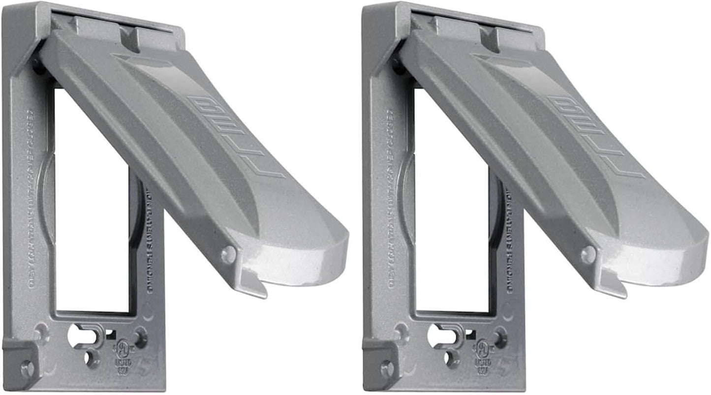 BELL 1-Gang Weatherproof Universal Metal Flip Cover, 12-in-1, Gray