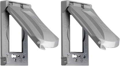 BELL 1-Gang Weatherproof Universal Metal Flip Cover, 12-in-1, Gray