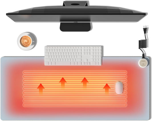 PAIDU Heated Mouse Pad Hand Warmers, Electric Warm Office Desk Mat | 31.5" x 13" , 3 Control Levels Temperature 3 Hours Auto Shut-Off, suitable for Home /Offices Computer Keyboard Pads