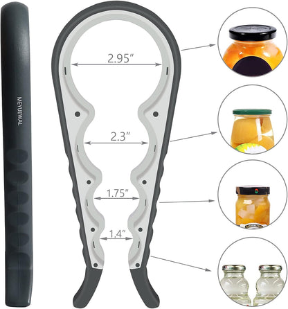 Jar Opener Bottle Opener for Weak Hands, 5 in 1 Multi Function Can Opener Bottle Opener Kit with Silicone Handle Easy to Use for Children, Elderly and Arthritis Sufferers (New red)