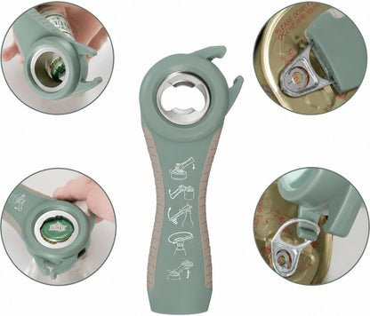 5-in-1 Non-Slip Opener Set, Can, Bottle & Wine Opener | Leverage design for easy open Comfortable grip handle Rust-proof steel Multi-purpose kitchen tool Compact storage