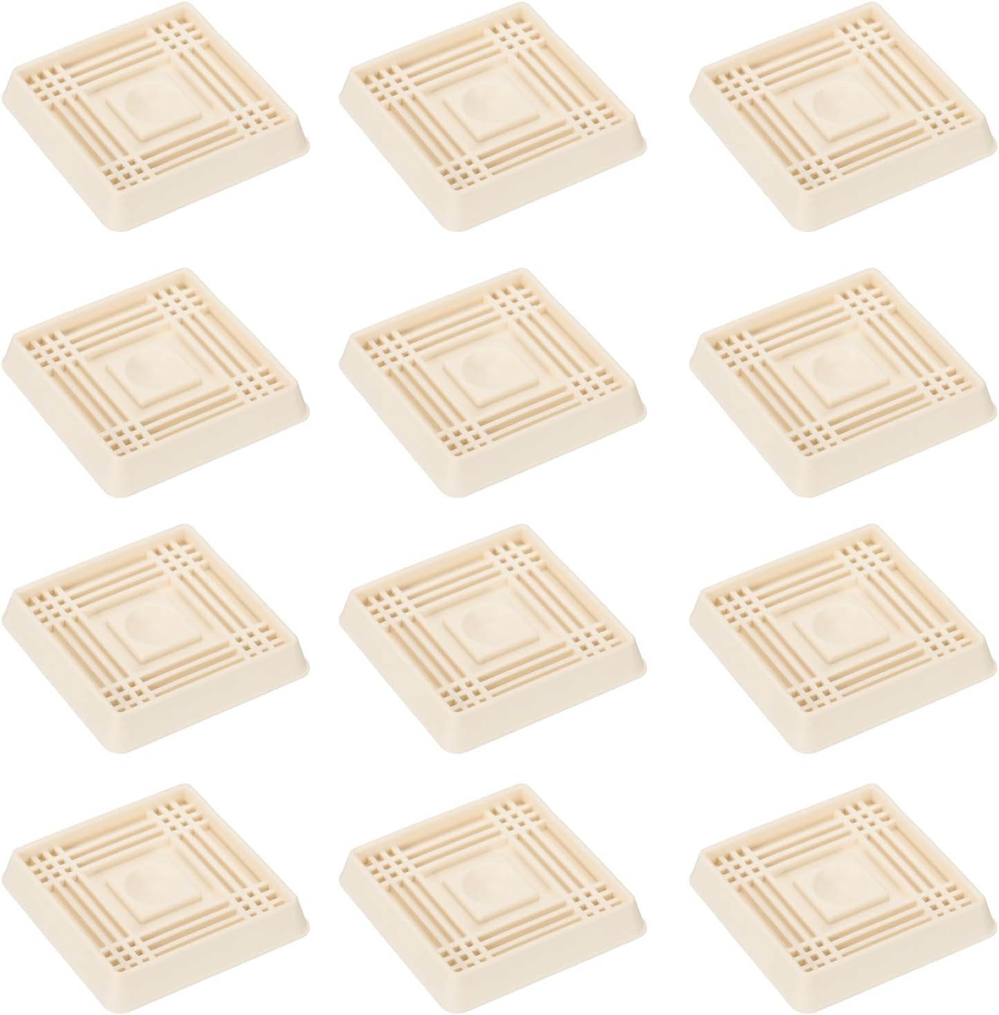 PATIKIL 1.5x1.5 Furniture Coasters, 12 Pcs Caster Cups Furniture Cups Rubber Non-Slip Square Feet Anti-Slip Stopper Pad Protector Sliding for Hardwood Floors Carpet Chair Table, Coffee
