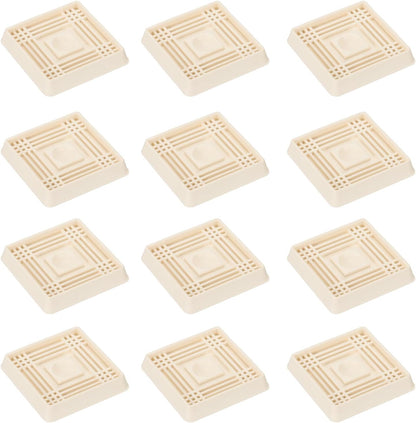 PATIKIL 1.5x1.5 Furniture Coasters, 12 Pcs Caster Cups Furniture Cups Rubber Non-Slip Square Feet Anti-Slip Stopper Pad Protector Sliding for Hardwood Floors Carpet Chair Table, Coffee