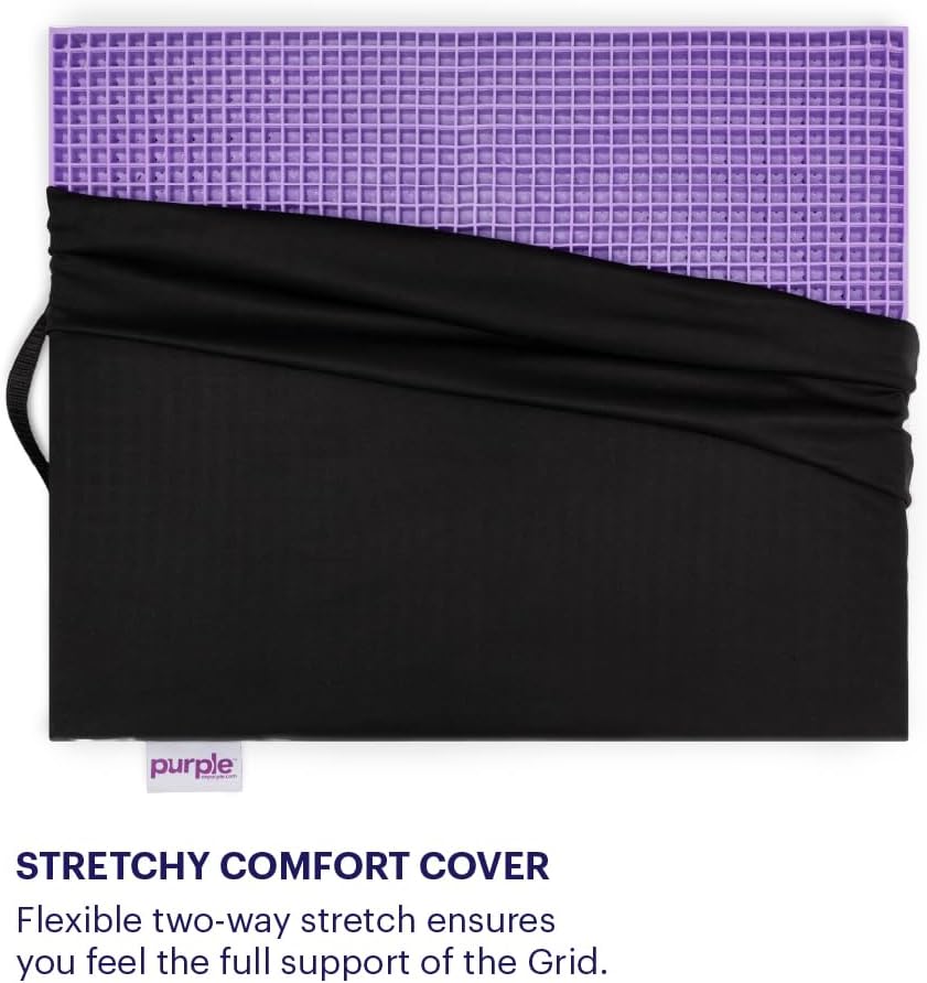 Purple Ultimate Seat Cushion, Large 2.5 Inch Gel Seat Cushion | GelFlex Grid for Office Chair, Gaming, Car - Pressure-Reducing for Long Sitting, Temperature-Neutral, No-Slip - Made in USA