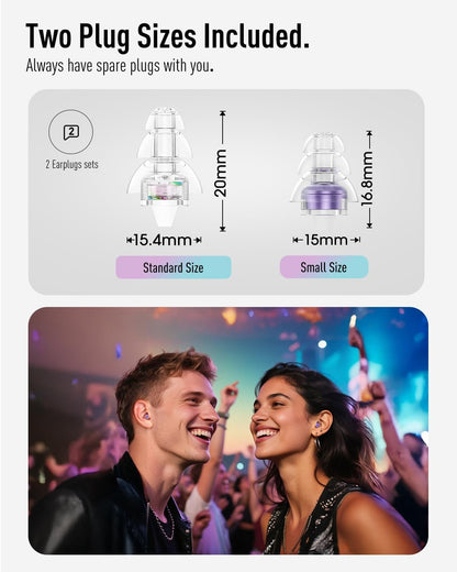 Hearprotek Concert Ear Plugs, 2Pairs Reusable high Fidelity Musician Ear Plugs for Concerts Loud Music-Noise Reduction Ear Protection earplugs for Rave,Festival,Music,Tinnitus Relief