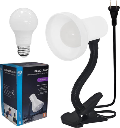 Xtricity LED Clip on Desk Lamp with 360° Flexible Gooseneck, White Finish