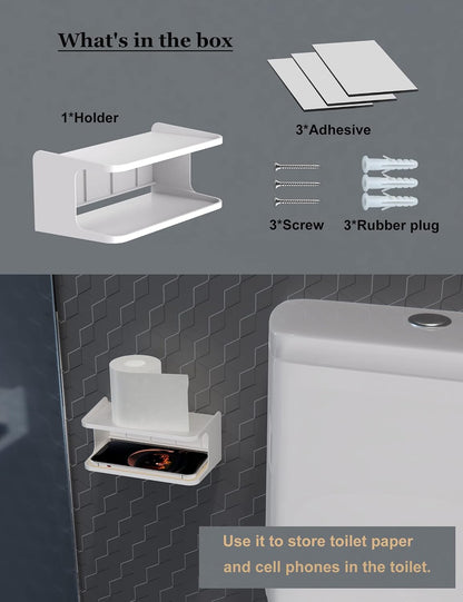 Bedside Wall Shelf Organizer, Small Bedside Shelf, (Black) | Wall Mount for Bed, Stick on Wall Shelf, Double Tray Holder for Storing Cellphone, Glasses, Keys, Camera , Alarm Clock