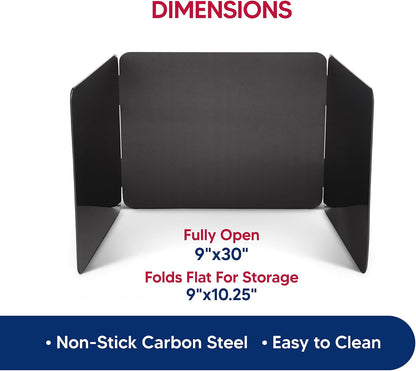 HIC Kitchen Splatter Screen, 18/8 Stainless Steel with Fine Mesh, 9-Inch, Fits Up To 8.5-Inch Pans