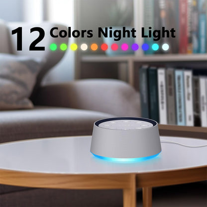 White Noise Alarm Clock Sound Machine for Bedroom Small Brown Noise Machine with 30 Soothing Sound Plug in Bedside Clock with NightLight Battery Backup 15 Wake up Sound Clock for Kids Heavy Sleeper