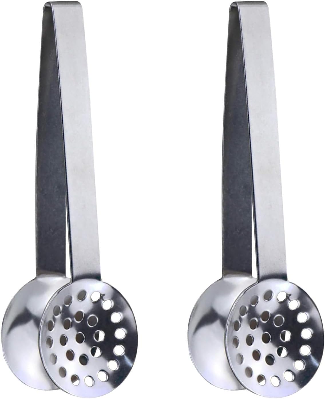 Tea Bag Squeezer (2-Pack), Stainless Steel Round Tea Bag Squeezer Tongs, Metal Strainer Gripper Picker Tea Spoon, Tea Accessories for Tea Drinkers (Gold)