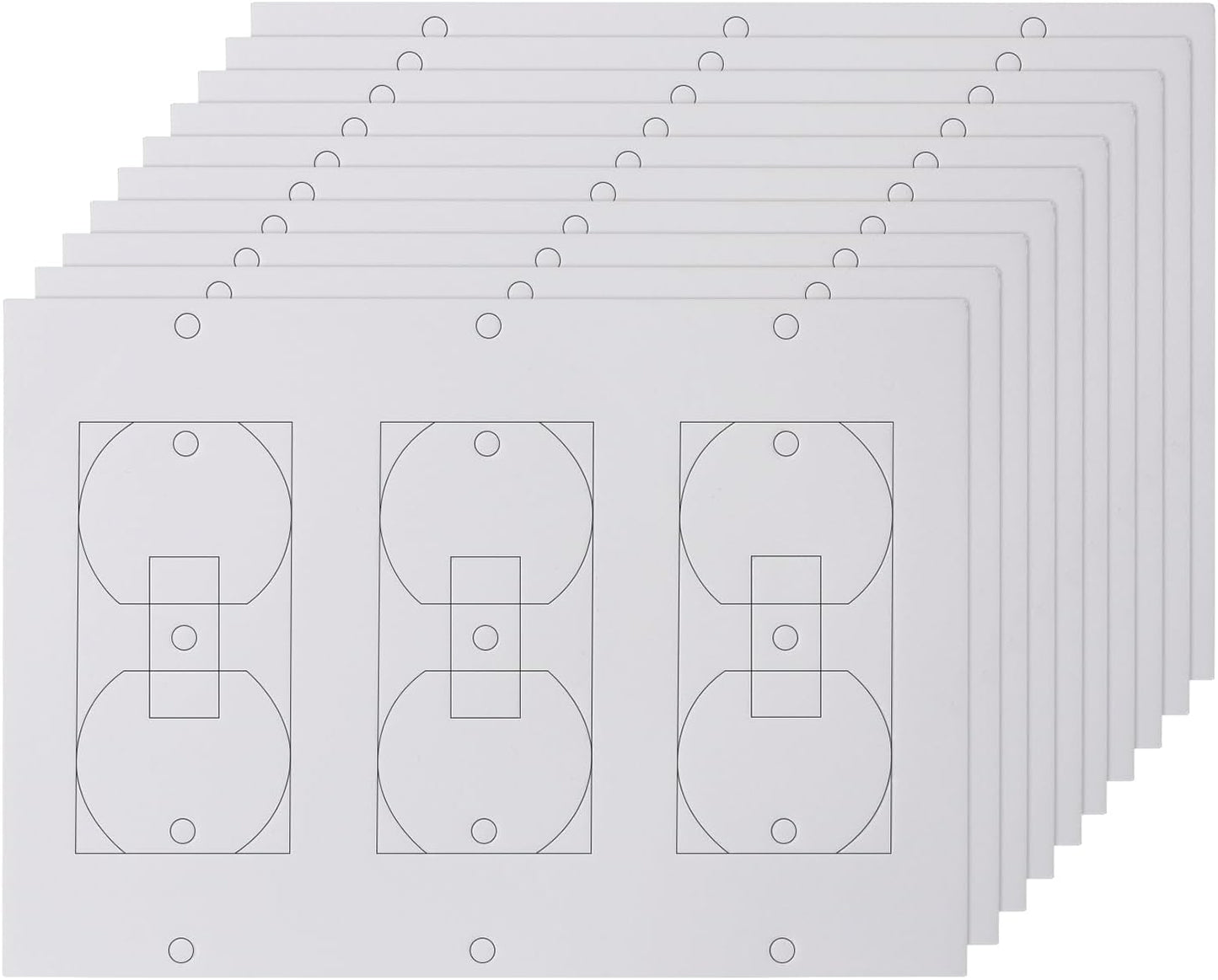 Outlet Insulators Draft Sealers - 4 Sizes EVA Foam Socket Insulation Gaskets | Universal Electric Switch Wall Plate Covers for Energy Saving, Draft Blocking (White, Single 20 Pack)