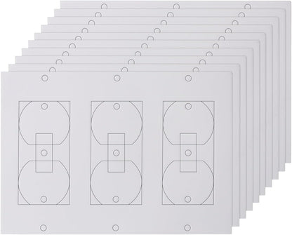 Outlet Insulators Draft Sealers - 4 Sizes EVA Foam Socket Insulation Gaskets | Universal Electric Switch Wall Plate Covers for Energy Saving, Draft Blocking (White, Single 20 Pack)