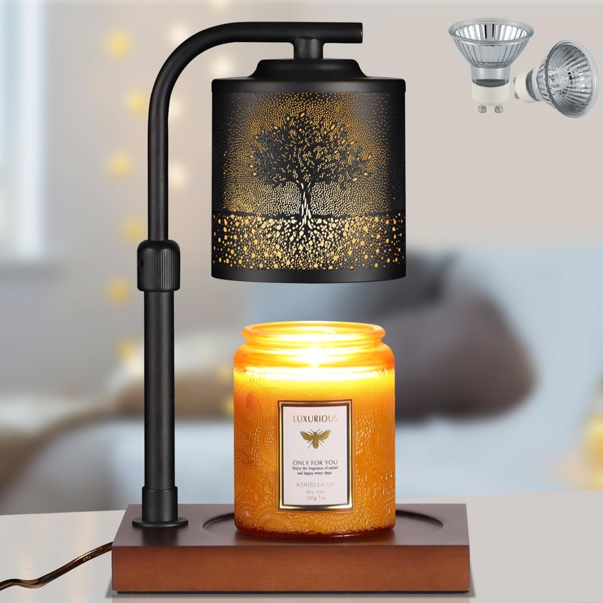 Candle Warmer Lamp Adjustable Height Dimmable for Jar Candles Hummingbird