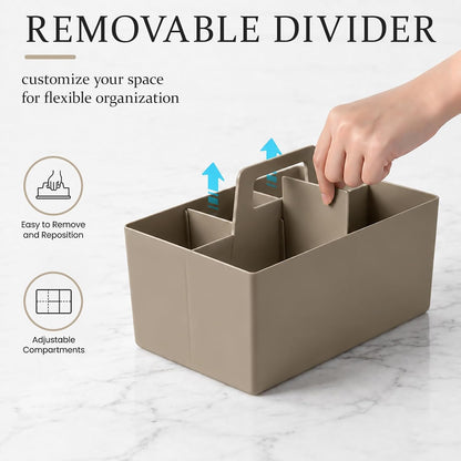 Anyoifax Portable Shower Caddy with Removable Compartment, Large Gray | Plastic Shower Basket Bathroom Caddy Organizer with Handle, College Dorm Storage, Baby Bath Essential, Cleaning Supply Caddy