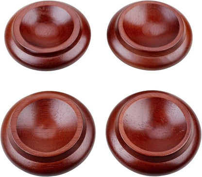 4 Pcs Solid Wood Upright Piano Caster Cups,Furniture Caster Cups,HilerPunk Sofas Beds Chairs Wheel Caster Cups Pads,with Non-Slip & Anti-Noise Felt Pads,for Hardwood Floor Protectors-Natural Wood
