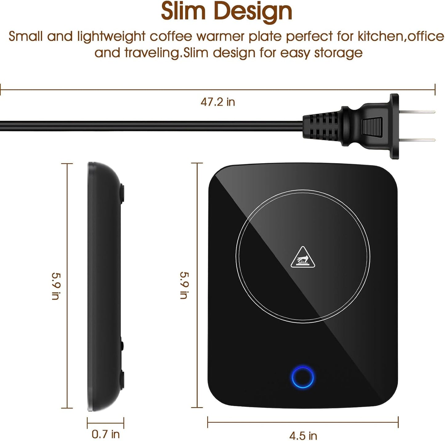 Misby Mug Warmer, Coffee Warmer for Desk Auto Shut Off Coffee Lovers Gift Ideas, Smart Coffee Cup Warmer with Gravity-Induction Coffee Mug Warmer for Desk Use Keep Beverages Coffee Warmer (White)