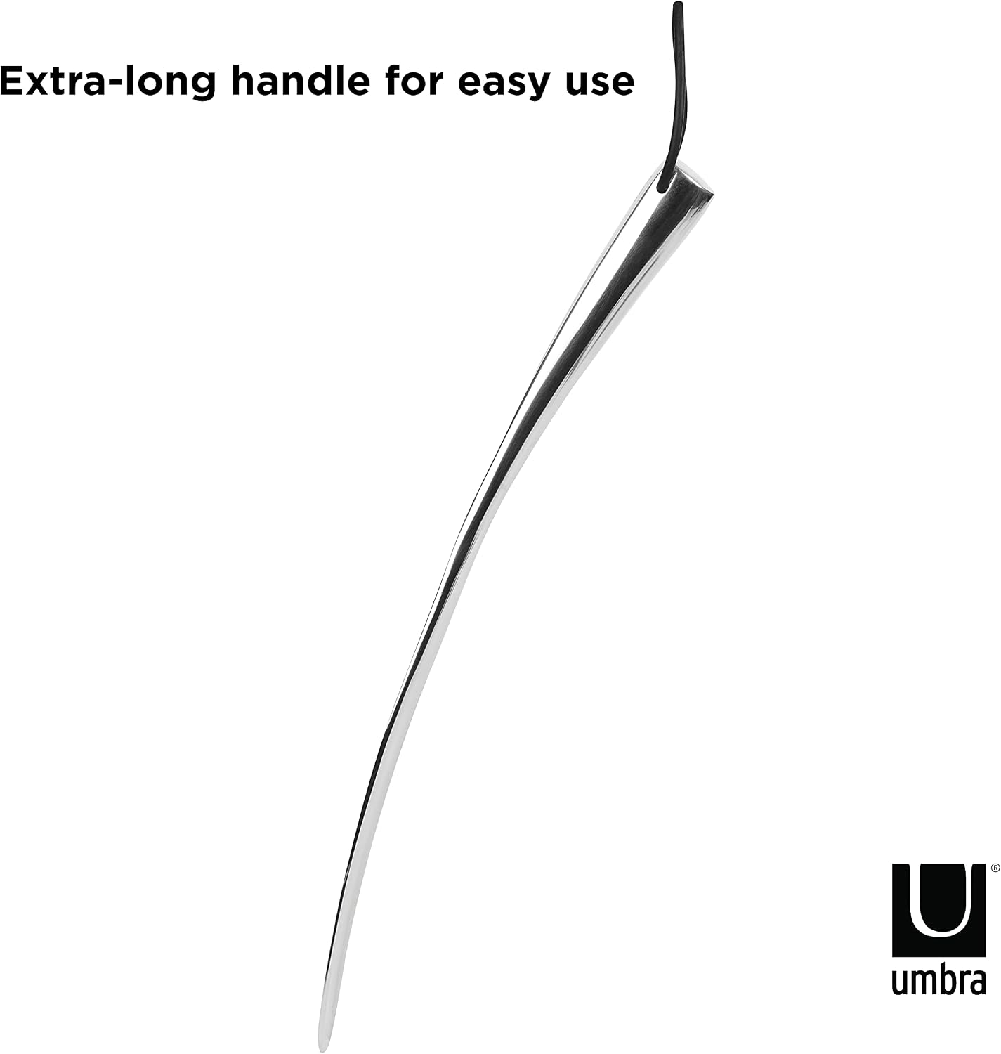 Umbra Shoehorn Premium Silver Long-Handled Metal 18 Inch Horn Stick for Men, Women, Kids, Boots Stainless Steel Heavy-Duty Shoes Remover, Aluminum, 0.4 x 0.4 x 0.4