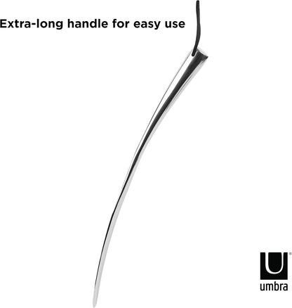 Umbra Shoehorn Premium Silver Long-Handled Metal 18 Inch Horn Stick for Men, Women, Kids, Boots Stainless Steel Heavy-Duty Shoes Remover, Aluminum, 0.4 x 0.4 x 0.4