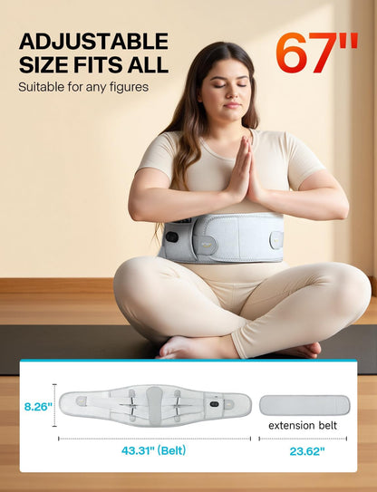 ALLJOY 10000mAh Cordless Heating Pad for Back Pain Relief FSA Eligible HSA, 67" Lower Back Massager with 3 Heat 3 Vibration, Portable Heating Pad for Cramps, Birthday Gifts for Women Men Mom Dad
