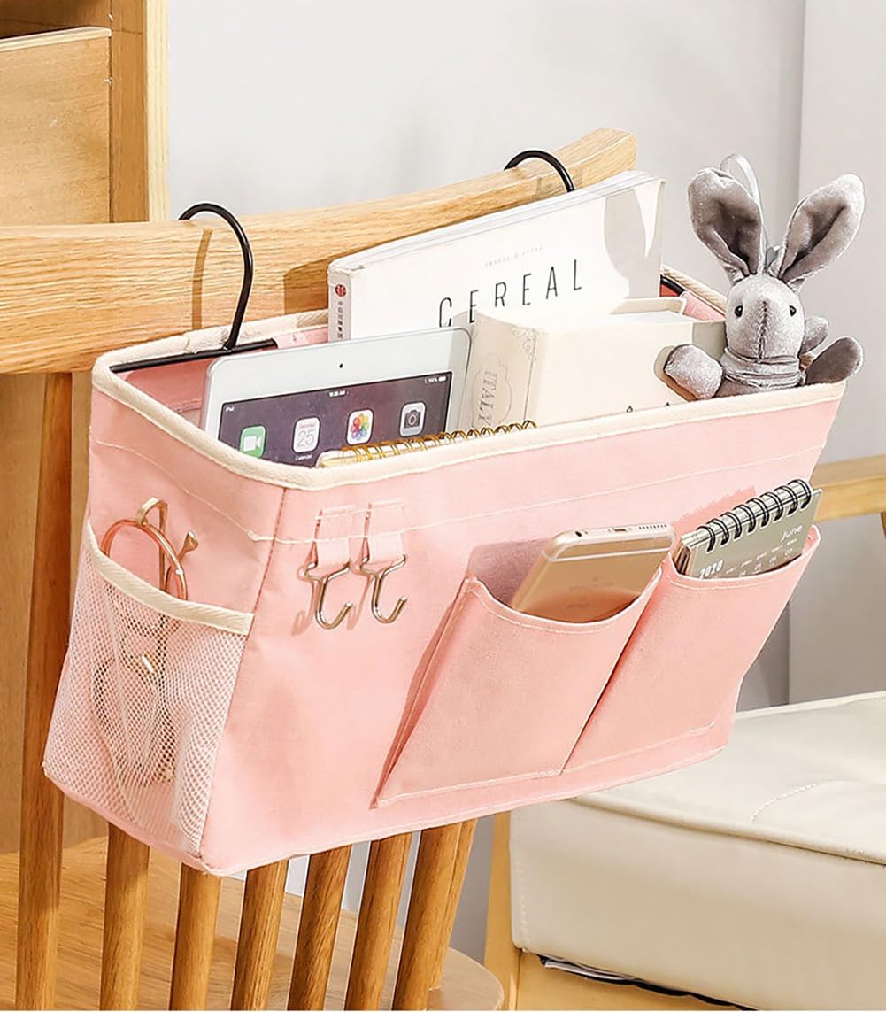 Bunk Bed Organizer, Bedside Caddy Hanging Bed Organizer Storage Bag With Pockets, for College Dorm Rooms Bed, Hospital Bed, Baby Bed Rails,Fishing Chair 14.2 * 4.5 * 7.7inch,Flower