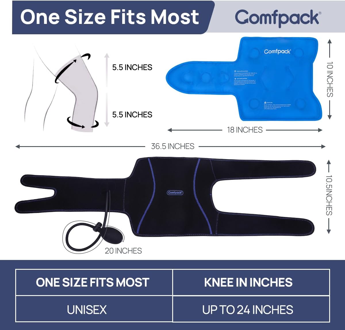 Compression Ankle Ice Pack Wrap for Foot Pain Relief | Ankle Support Brace with 2 Hot Cold Packs for Injuries, Plantar Fasciitis, Sprain & Fracture, Achilles Tendonitis, Surgery