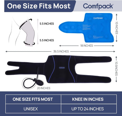 Compression Ankle Ice Pack Wrap for Foot Pain Relief | Ankle Support Brace with 2 Hot Cold Packs for Injuries, Plantar Fasciitis, Sprain & Fracture, Achilles Tendonitis, Surgery