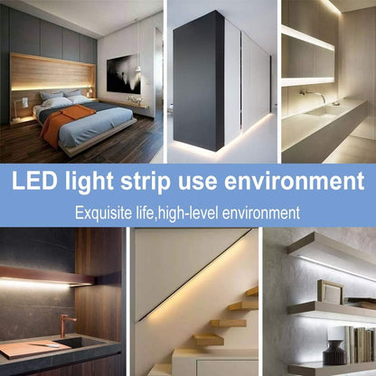 39.37in Wireless PIR LED Strip Light Motion Sensor Tape Light 3 Lighting Modes LED Under Cabinet Lamp 3000K Warm White Waterproof Dimmable Bedroom Nightlight for Room Decor TV Backlight（No Battery）