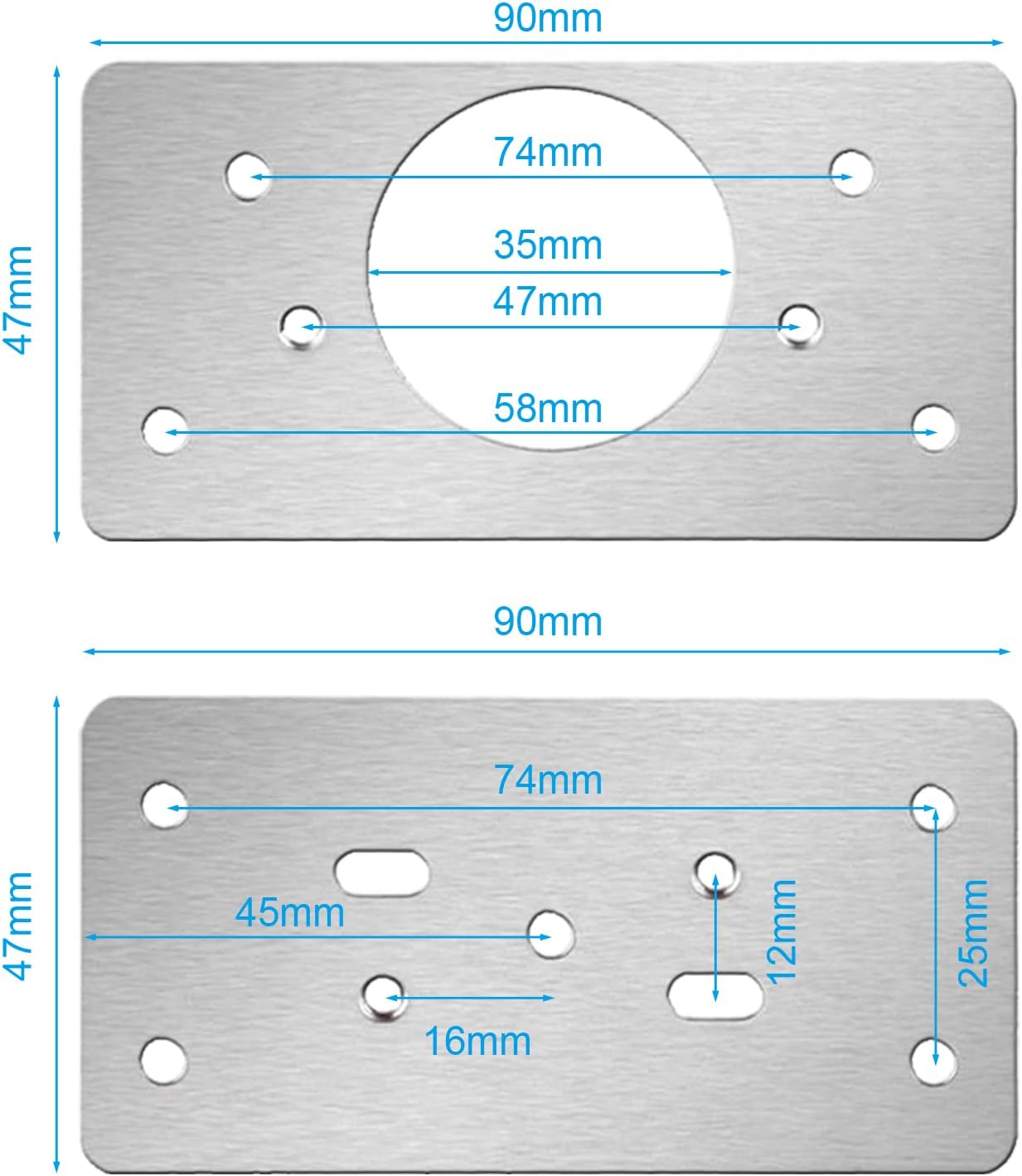 12-Pack Stainless Steel Cabinet Hinge Repair Kit - Door Hinge Repair Plate With Mounting Screws