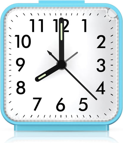 AMIR Silent Non Ticking Analog Alarm Clock, Battery Operated Small Clock