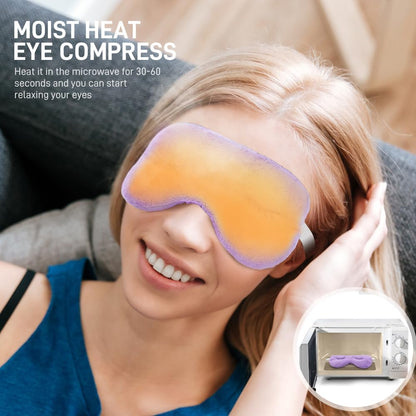 Moist Heated Eye Masks for Dry Eyes, Stye, Warm Compress for Sleeping | Purple, Microwavable Heating, Hot Compress for Relieve, Flaxseed Filling