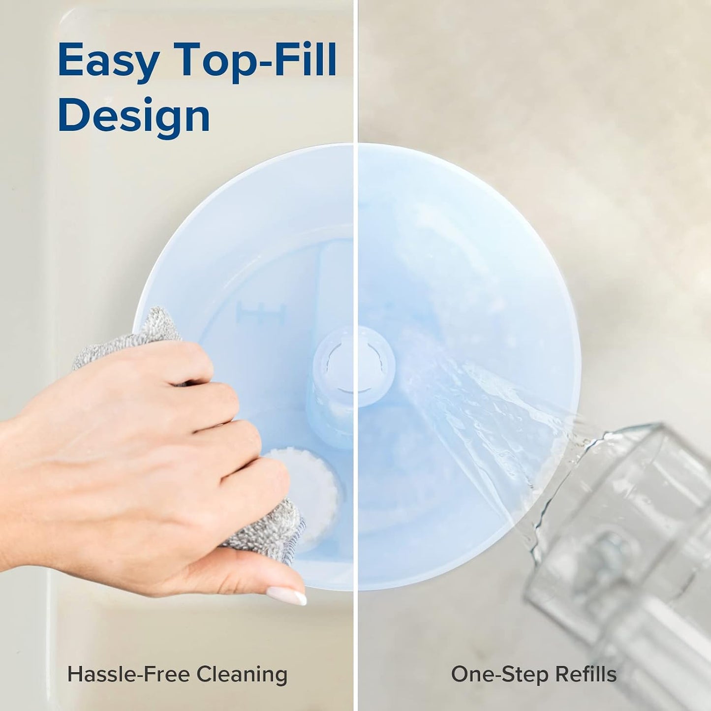 LEVOIT Humidifiers for Bedroom, Quiet, 3L Cool Mist, Essential Oil Diffuser | Top Fill/25Watt - Home/Large Room - 360° Nozzle - Rapid Ultrasonic Humidification for Baby Nursery/Plant