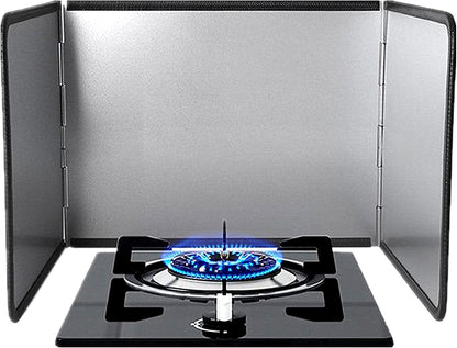 4-Sided Foldable Oil Splatter Guard, Stainless Steel for Frying | Nonstick Oil Splash Insulation, Foldable Design for Easy Storage, Protects Stove & Countertop, Heat Insulation Board