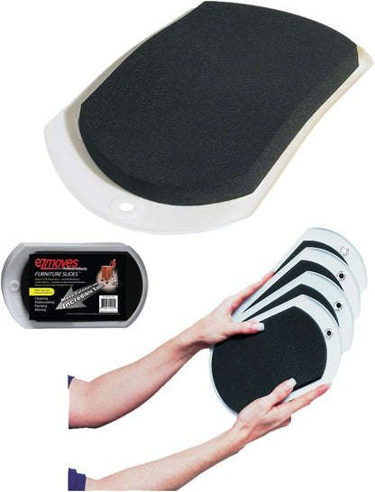 Furniture Slides for Carpet, Large (9” x 6”) - Easily Move Sofas, Loveseats, Cabinets, Bookcases, and More (4 Slides per Set)