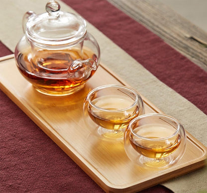 Small Tea Pot,Glass Teapot with Infuser, Tea Kettle for Loose Tea,8 Oz