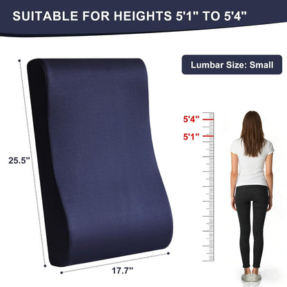 2-in-1 Neck Pillow Lumbar Support Pillow for Recliner Couch& Glider Chair - High Resilient Foam Ergonomic Back Support for High-Back Rocking Chairs, Glider Rocker Replacement Cushions Navy S