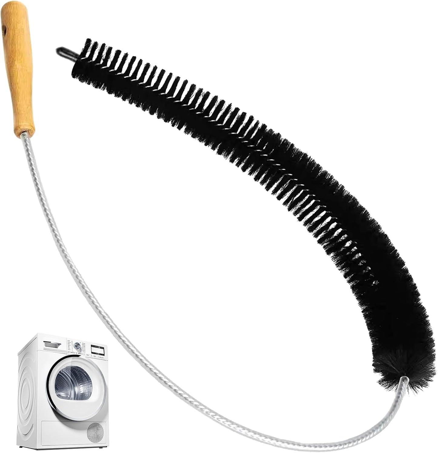 Dryer Lint Brush Vent Cleaner Lint Trap Cleaning Tool Dryer Vent Brush Long Flexible with Wood Handle 27.95Inches Medium Size for Dryer Vent Cleaning DIY Enthusiasts Homeowners (1, PCS)