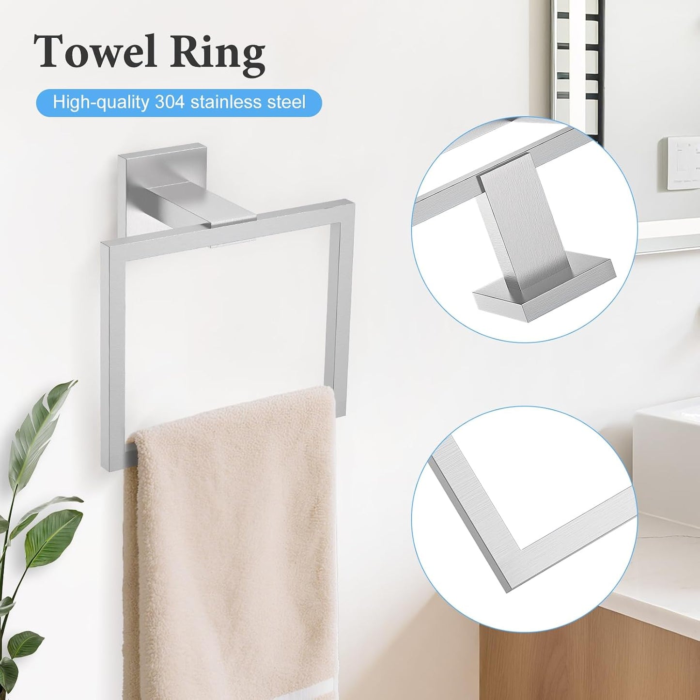 TURS Bathroom Hardware Set Black 4-Piece Towel Bar Set Include 24 Inch Towel Bar Hand Towel Holder Towel Hook Toilet Paper Holder with Shelf Wall Mounted Stainless Steel Bathroom Accessories Set