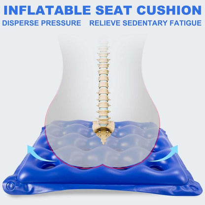 2-Pack Inflatable Waffle Cushion for Pressure Relief, Wheelchair Cushion for Pressure Redistribution, Portable Air Seat Cushions for Office Chair Car Seat, Breathable Seat Pad, Includes 1 Air Pumps